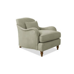Felix Armchair with Fixed Back in Ivory Linen