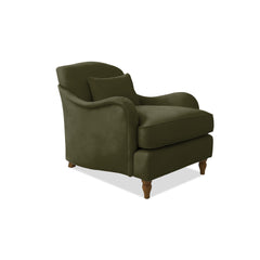 Felix Armchair with Fixed Back in Khaki Linen