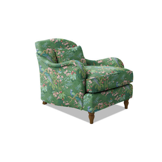 Felix Armchair with Fixed Back in Natural Linen Belleville Juniper