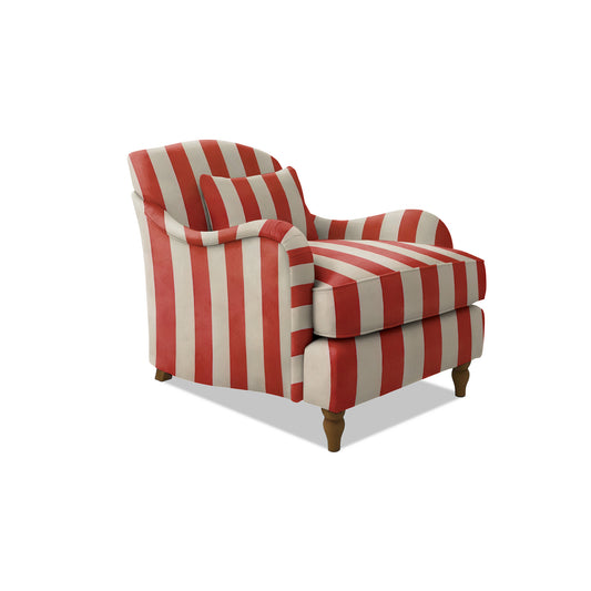 Felix Armchair with Fixed Back in Petunia Stripes