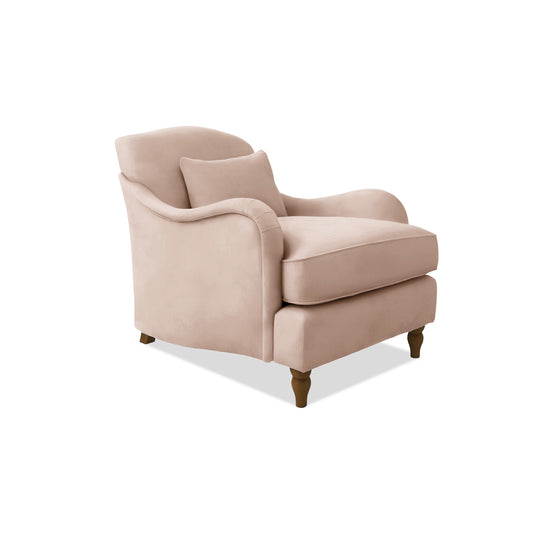 Felix Armchair with Fixed Back in Cotton Linen Rosedale