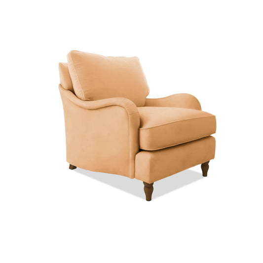 Felix Armchair with Loose Back Cushion in Cotton Linen Sunflower
