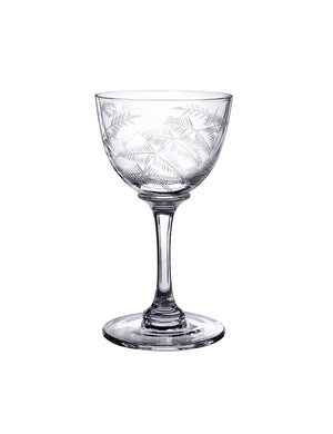 Six Liqueur Glasses with Ferns Design by Vintage List