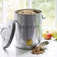 Galvanized Bird Food Tin