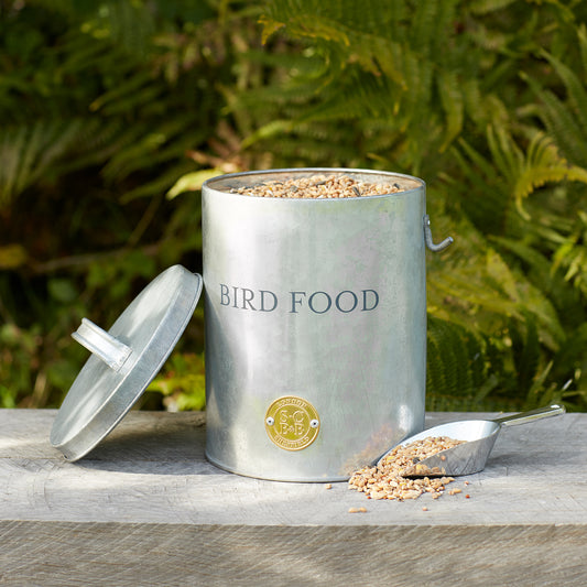 Galvanized Bird Food Tin