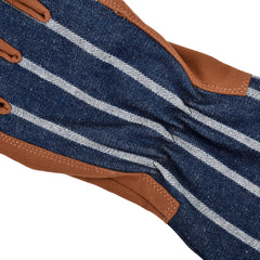 Blue Ticking Gauntlet Gloves