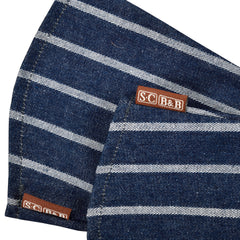 Blue Ticking Gauntlet Gloves