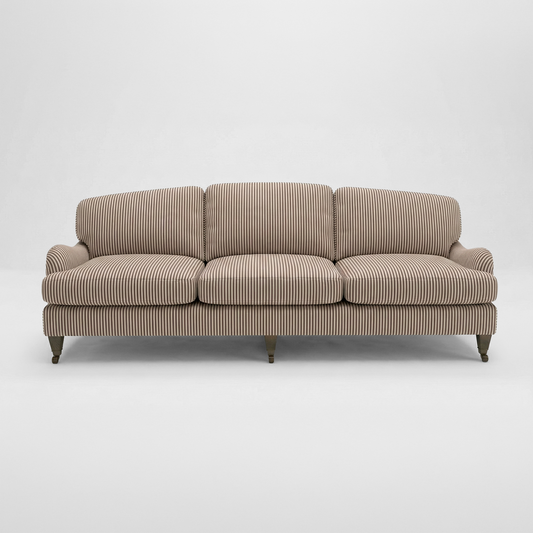 Isobel 4 seater sofa in Narrow Chocolate Stripes