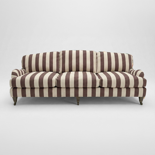 Isobel 4 seater sofa in Chocolate Stripes