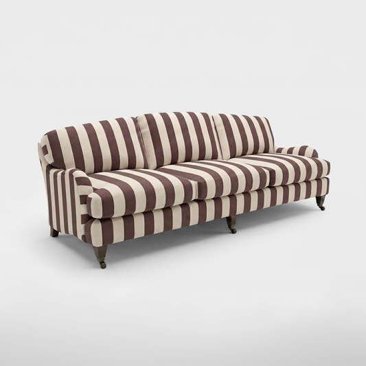 Isobel 4 seater sofa in Chocolate Stripes