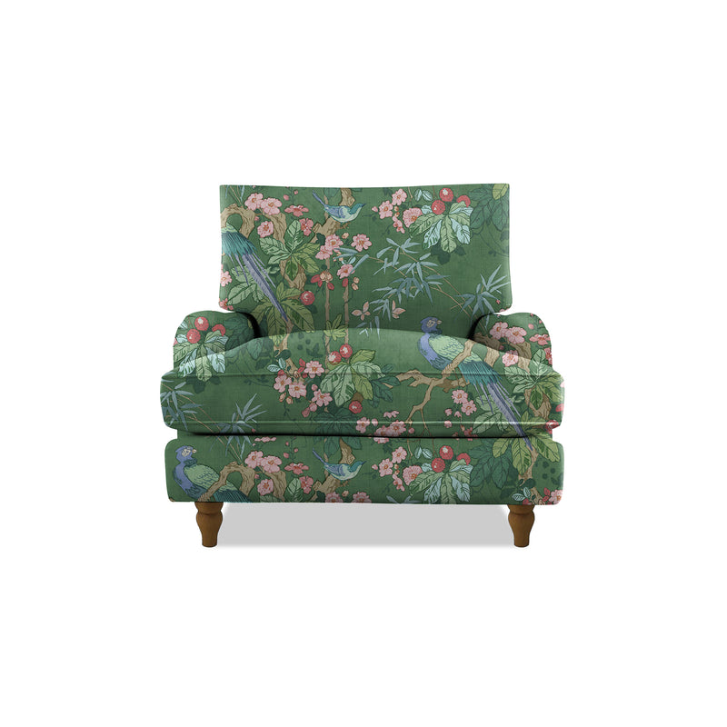 Isobel Armchair with Big Back Cushion in Natural Linen Belleville Juniper