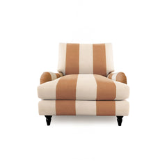 Isobel Armchair with Big Back Cushion in Caramel Stripe