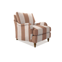 Isobel Armchair with Big Back Cushion in Caramel Stripe