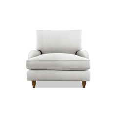 Isobel Armchair with Big Back Cushion in Cotton Linen Cool Coconut