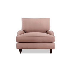 Isobel Armchair with Big Back Cushion in Dusky Pink Linen