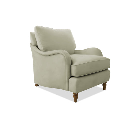 Isobel Armchair with Big Back Cushion in Ivory Linen