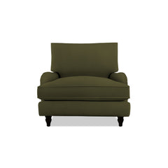Isobel Armchair with Big Back Cushion in Khaki Linen
