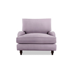 Isobel Armchair with Big Back Cushion in Lilac Linen