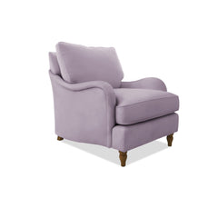 Isobel Armchair with Big Back Cushion in Lilac Linen