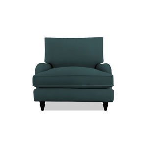 Isobel Armchair with Big Back Cushion in Midnight Linen