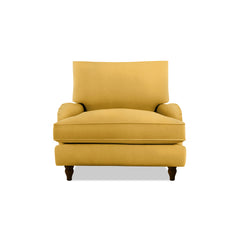 Isobel Armchair with Big Back Cushion in Ochre Linen