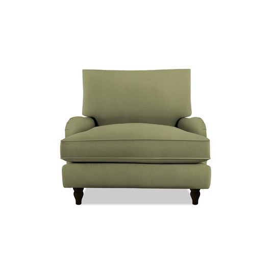 Isobel Armchair with Big Back Cushion in Sage Linen