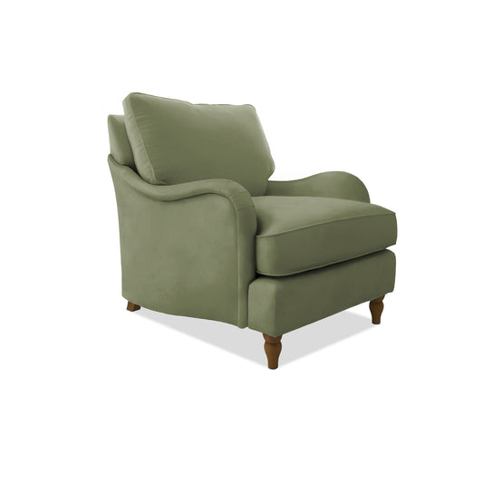 Isobel Armchair with Big Back Cushion in Taupe Linen