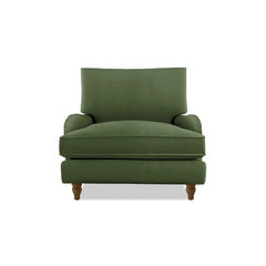 Isobel Armchair with Big Back Cushion in Cotton Linen Evergreen