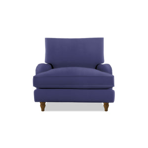 Isobel Armchair with Big Back Cushion in Cotton Linen Inkspot
