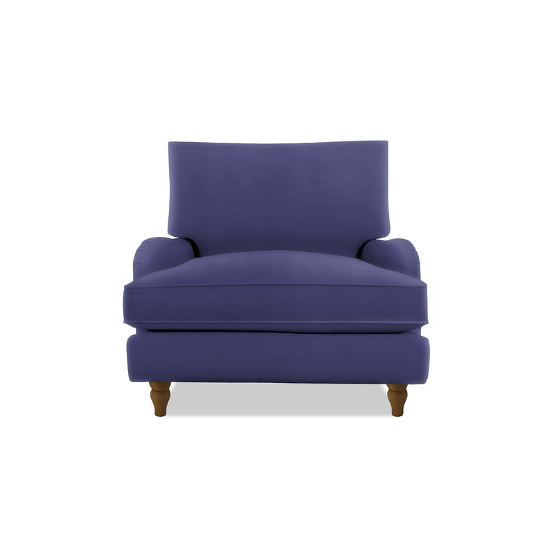 Isobel Armchair with Big Back Cushion in Cotton Linen Inkspot