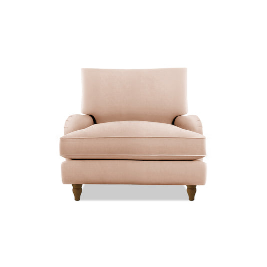 Isobel Armchair with Big Back Cushion in Cotton Linen Rosedale