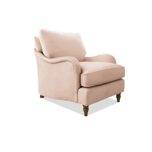 Isobel Armchair with Big Back Cushion in Cotton Linen Rosedale