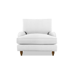 Isobel Armchair with Big Back Cushion in Cotton Linen Snow Drop