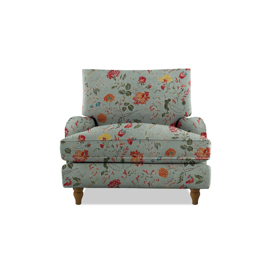 Isobel Armchair with Big Back Cushion in Wildwood Duck Egg