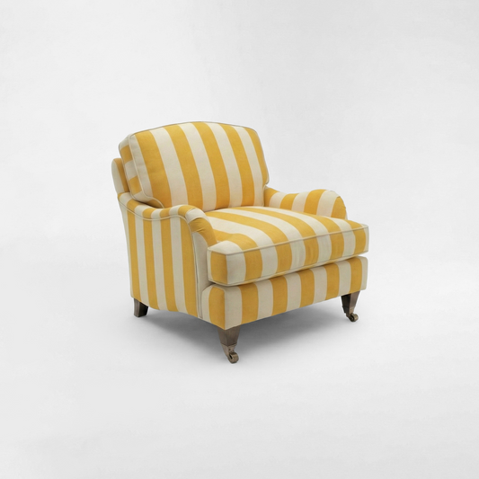 Isobel Armchair with Big Back Cushion in Dandelion Stripe