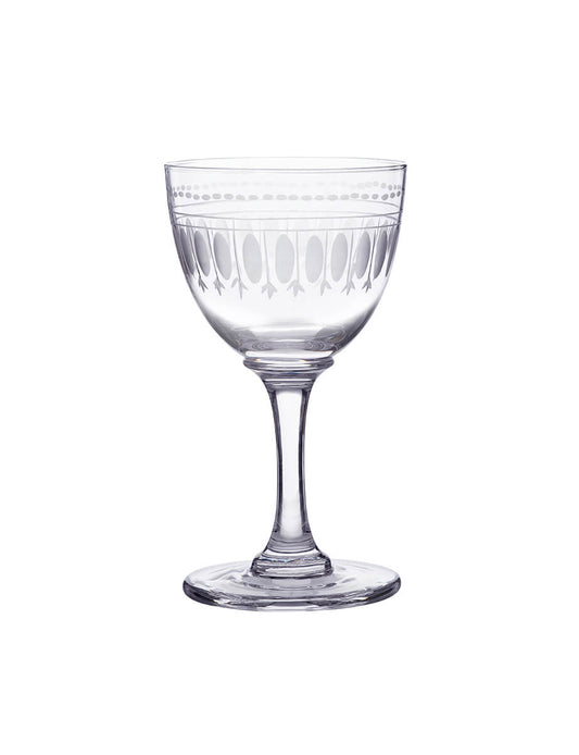 Six Liqueur Glasses with Ovals Design by Vintage List