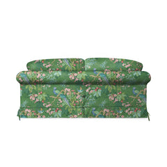 Salthrop Large Sofa with Big Back Cushion in Juniper with Pine Velvet Trim
