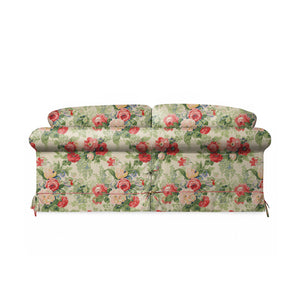 Salthrop Large Sofa with Big Back Cushion in Classic Rose with Rosewood Velvet Trim