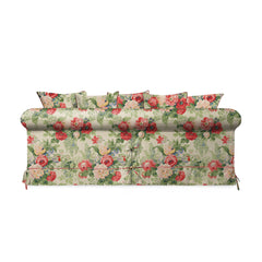 Salthrop Large Sofa with Scatter Cushion in Classic Rose with Rosewood Velvet Trim