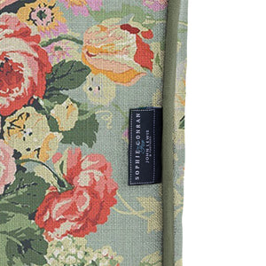 Salthrop Large Sofa with Scatter Cushion in Grey Skies with Green Tea Velvet Trim