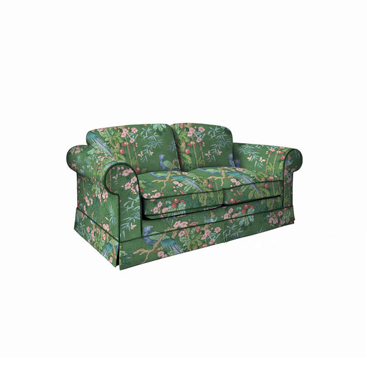 Salthrop Medium Sofa with Big Back Cushion in Juniper with Pine Velvet Trim