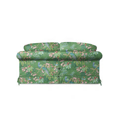 Salthrop Medium Sofa with Big Back Cushion in Juniper with Pine Velvet Trim