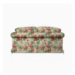 Salthrop Medium Sofa with Big Back Cushion in Classic Rose with Rosewood Velvet Trim