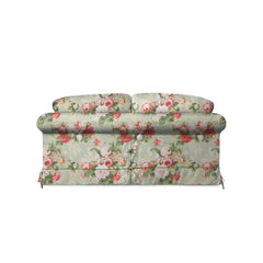 Salthrop Medium Sofa with Big Back Cushion in Grey Skies with Green Tea Velvet Trim