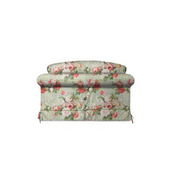 Salthrop Loveseat with Big Back Cushion in Grey Skies with Green Tea Velvet Trim