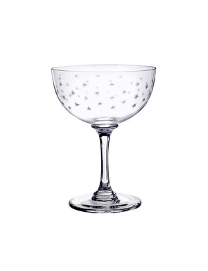 Six Champagne Saucers with Stars Design by Vintage List
