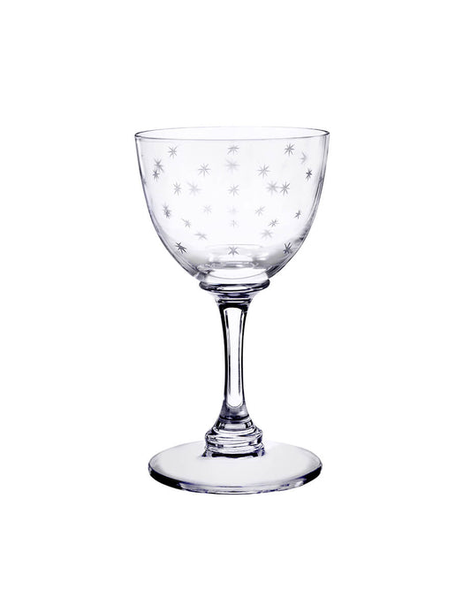 Six Liqueur Glasses with Stars Design by Vintage List