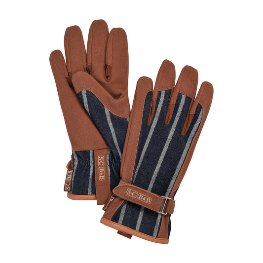 Blue Ticking Everyday Gardener's Gloves