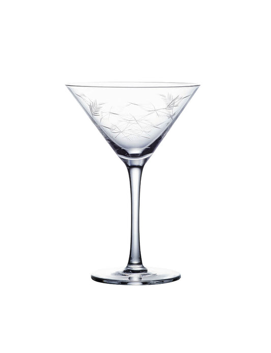 Two Martini Glasses with Fern Design by Vintage List