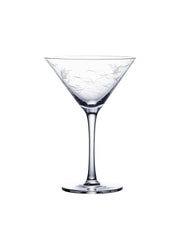 Two Martini Glasses with Fern Design by Vintage List